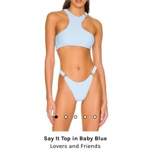 Revolve Bikini ~ Say it Top and Bottom in Baby Blue. NWT!